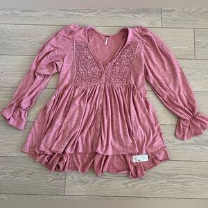 Free People Don't Call Me Baby Tunic pink size medium